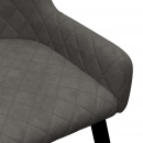 Krzesła jadalniane, 6 szt., szare, aksamitne