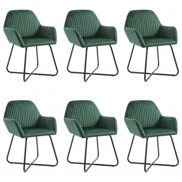 Krzesła do salonu 6 szt. zielone aksamitne