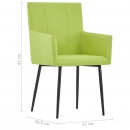Krzesła do salonu z podłokietnikami 4 szt. zielone tkanina