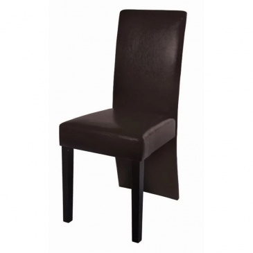 Krzesła do jadalni ze sztucznej skóry ciemny brąz 2 szt.