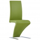 Krzesła konferencyjne o zygzakowatej formie 4 szt. zielone sztuczna skóra