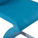 Krzesła konferencyjne o zygzakowatej formie 6 szt niebieskie ekoskóra