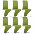 Krzesła konferencyjne o zygzakowatej formie 6 szt. zielone sztuczna skóra