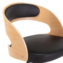 Krzesła obrotowe, 2 szt., czarne, gięte drewno i sztuczna skóra