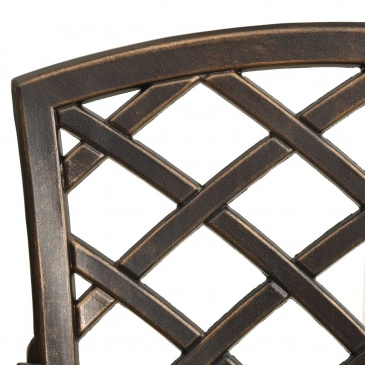 Krzesła ogrodowe 2 szt., odlewane aluminium, brązowe