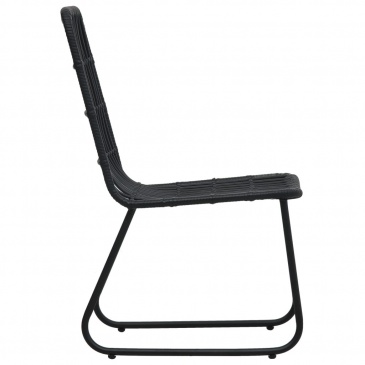 Krzesła ogrodowe, 2 szt., polirattan, czarne