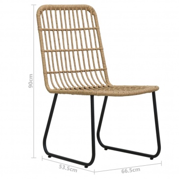 Krzesła ogrodowe, 2 szt., polirattan, kolor dębowy