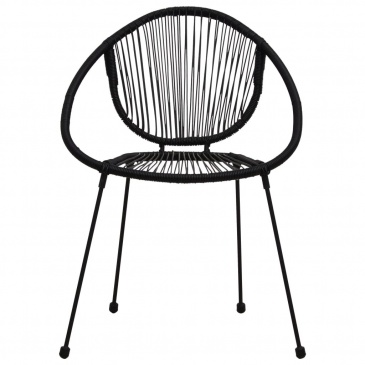 Krzesła ogrodowe, 2 szt., rattan PVC, czarne