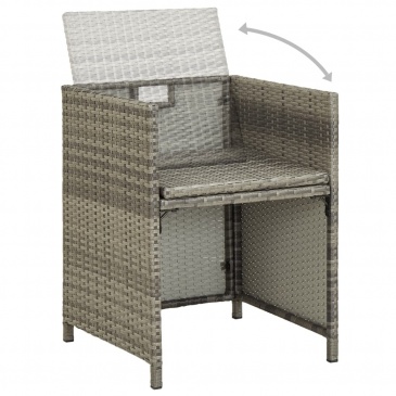 Krzesła ogrodowe z poduszkami, 2 szt., polirattan, szare