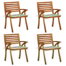 Krzesła ogrodowe z poduszkami, 4 szt., lite drewno akacjowe