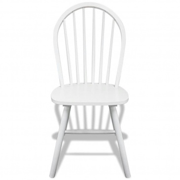 Krzesła do kuchni 2 szt. białe lite drewno