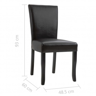Krzesła do jadalni 2 szt. ciemny brąz sztuczna skóra