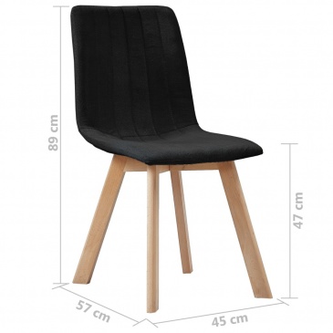 Krzesła do kuchni 2 szt. czarne tapicerowane tkaniną