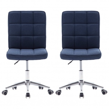 Krzesła konferencyjne 2 szt. niebieskie tapicerowane tkaniną