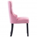 Krzesła stołowe, 2 szt., różowe, obite aksamitem
