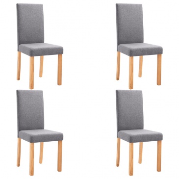 Krzesła do jadalni 4 szt. jasnoszare tapicerowane tkaniną