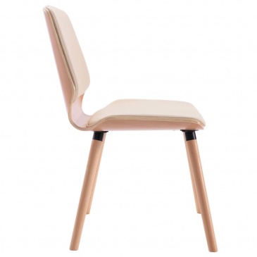 Krzesła stołowe, 4 szt., kremowe, sztuczna skóra