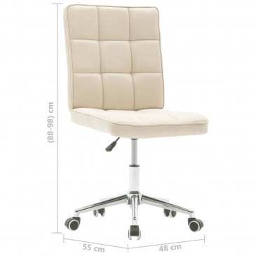Krzesła stołowe 6 szt., kremowe, tapicerowane tkaniną