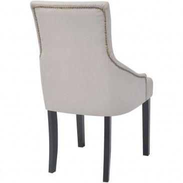Krzesła do jadalni 6 szt. kremowe tkanina