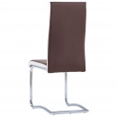 Krzesła konferencyjne wspornikowe 4 szt. brązowe sztuczna skóra