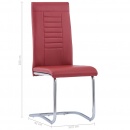Krzesła stołowe, wspornikowe, 4 szt., czerwone, sztuczna skóra