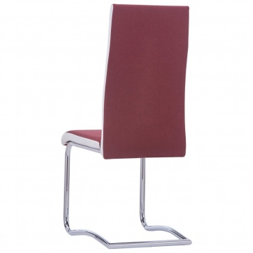 Krzesła stołowe, wspornikowe, 4 szt., czerwone wino, tkanina