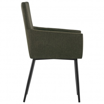 Krzesła do salonu z podłokietnikami 4 szt. brązowe tkanina