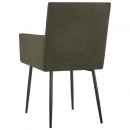 Krzesła do salonu z podłokietnikami 6 szt. brązowe tkanina