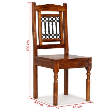 Krzesła do kuchni z litego drewna stylizowanego na sheesham 4 szt.