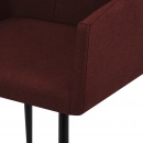 Krzesła do salonu z podłokietnikami 2 szt. czerwone wino tkanina