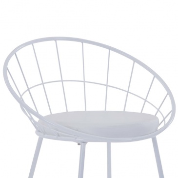 Krzesła do kuchni z siedziskami ze sztucznej skóry 2 szt. białe stal