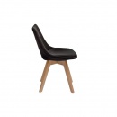 Krzesło do kuchni Arosa tapicerowane : Kolor - czarny
