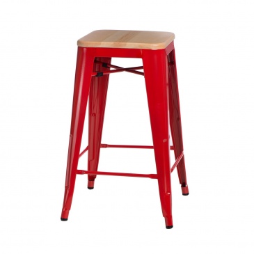 Krzesło barowe 42x42x75cm D2 Paris Wood sosna naturalna/czerwone
