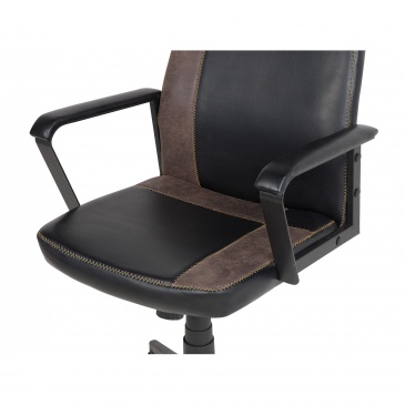 Krzesło biurowe czarne/brązowe regulowana wysokość DELUXE