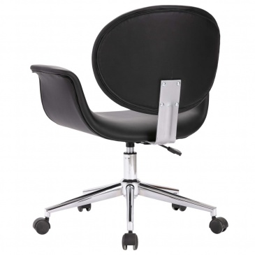 Krzesło biurowe, obrotowe, czarne, sztuczna skóra