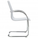 Krzesło biurowe, wspornikowe, białe, sztuczna skóra