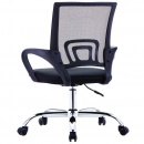 Krzesło biurowe z siatkowym oparciem, czarne, tkanina