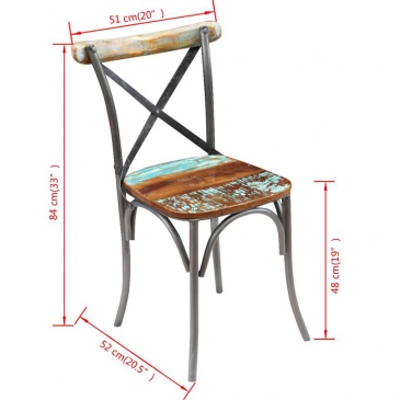 Krzesło do kuchni 2 szt. z drewna odzyskanego