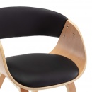 Krzesło do jadalni czarne gięte drewno i sztuczna skóra