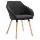 Krzesło do salonu czarne tapicerowane tkaniną