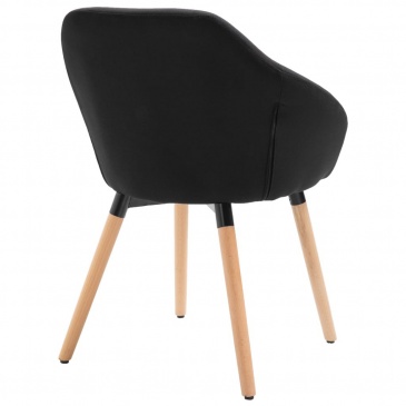 Krzesło do salonu czarne tapicerowane tkaniną