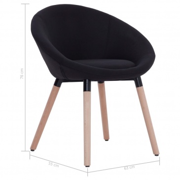 Krzesło do jadalni, czarne, tapicerowane tkaniną