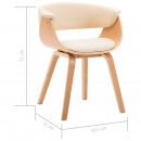 Krzesło do salonu kremowe gięte drewno i sztuczna skóra