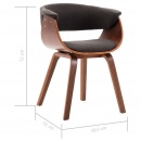 Krzesło do salonu szare gięte drewno i tkanina