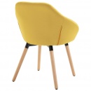 Krzesło do salonu żółte tapicerowane tkaniną