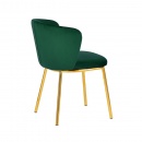 Krzesło MANDY ciemny zielony - welur, podstawa złota