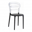 Krzesło Miss Bibi czarne, clear transp