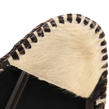 Fotel do salonu motyl prawdziwa kozia skóra czarno-biały