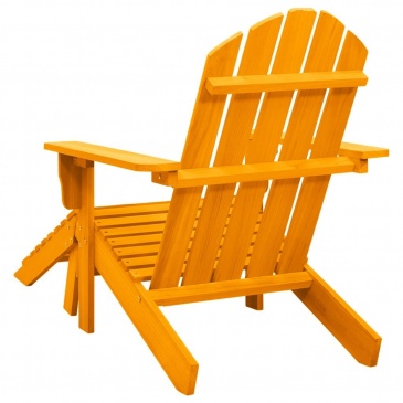 Krzesło ogrodowe adirondack z podnóżkiem, jodłowe, pomarańczowe