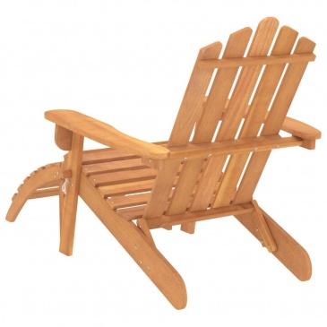 Krzesło ogrodowe adirondack z podnóżkiem, lite drewno akacjowe